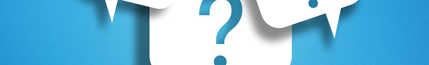 Question,Marks,With,Speech,Bubbles,On,Blue,Background